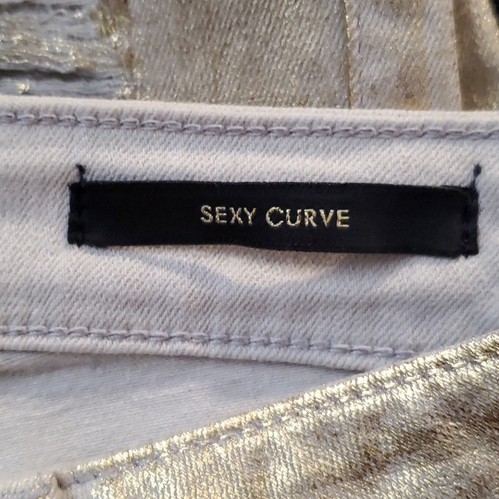 NWT Guess Los Angeles Metallic Sexy Curve Jeans - Picture 15 of 15